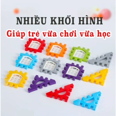 Đồ chơi lắp ráp thông minh Tiệm Nhà Mía - Bộ xếp hình khối xây dựng cho bé, 79.000₫