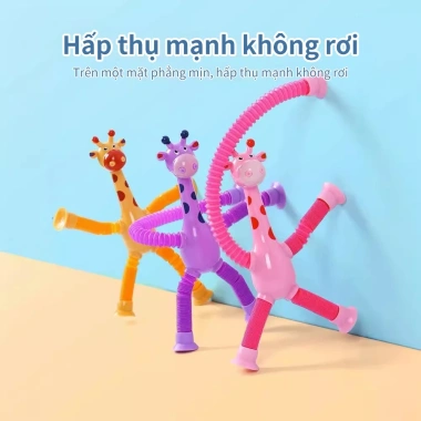 Đồ chơi lò xo hươu cao cổ kéo dài có đèn LED, vui chơi sáng tạo cho bé, giá 19.000₫ 4