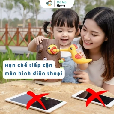 Đồ chơi Montessori chim gõ kiến 1 tuổi - Bắt sâu, phát triển trí thông minh, chỉ 57.000đ - Mô Mô Home