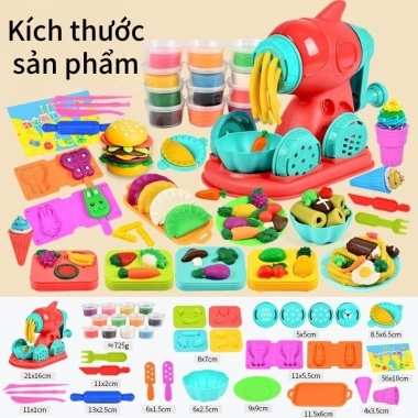 Đồ chơi nặn đất sét BabyJoy 31/38pcs Bộ làm mì, nấu ăn cho bé, dụng cụ khuôn
