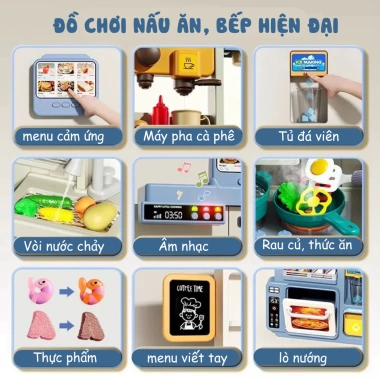 Đồ chơi nấu ăn 90cm cho bé - Nhà bếp khói, nước chảy, âm thanh, giá ưu đãi 4