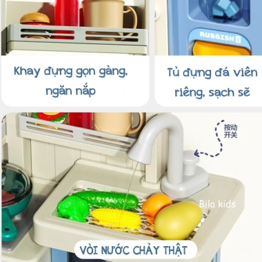 Đồ chơi nấu ăn 90cm cho bé - Nhà bếp khói, nước chảy, âm thanh, giá ưu đãi 8
