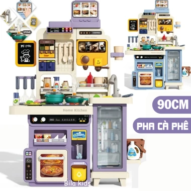 Đồ chơi nấu ăn 90cm cho bé - Nhà bếp khói, nước chảy, âm thanh, giá ưu đãi 9