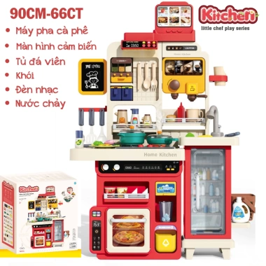 Đồ chơi nấu ăn 90cm cho bé - Nhà bếp khói, nước chảy, âm thanh, giá ưu đãi 10