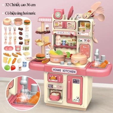 Đồ chơi nấu ăn bếp mini 36cm có đèn, khói, nước - Siêu chân thực cho bé sáng tạo 10