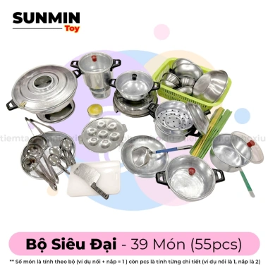 Đồ chơi nấu ăn cho bé nhôm không rỉ bộ lớn 28-30-37-41-48 món an toàn 79.000₫