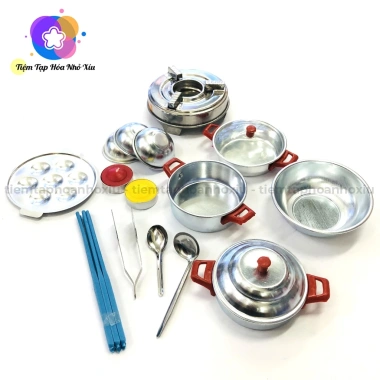 Đồ chơi nấu ăn cho bé nhôm không rỉ bộ lớn 28-30-37-41-48 món an toàn 79.000₫
