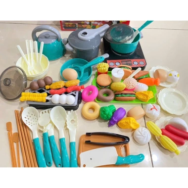 Đồ chơi nấu ăn có khói, âm thanh và vòi nước – Bếp mini mô phỏng giúp bé sáng tạo, học làm bếp – 125.000₫
