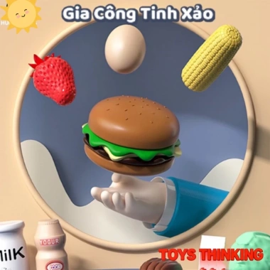 Đồ chơi nấu ăn Kitchen Home 36 món kèm bếp mini cao cấp, an toàn cho bé