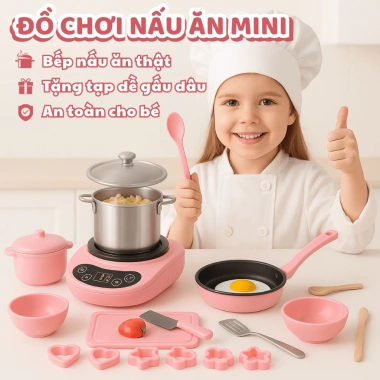 Đồ Chơi Nấu Ăn Mini Nhựa ABS An Toàn, Màu Hồng Xanh, Chi Tiết Đầy Đủ - 309.000₫