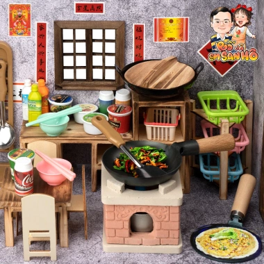 Đồ chơi nấu ăn thật cho bé - Nhà bếp mini phong cách Trung Hoa, khuyến mãi 220k