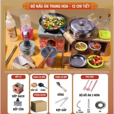 Đồ chơi nấu ăn thật cho bé - Nhà bếp mini phong cách Trung Hoa, khuyến mãi 220k