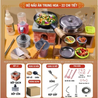 Đồ chơi nấu ăn thật cho bé - Nhà bếp mini phong cách Trung Hoa, khuyến mãi 220k