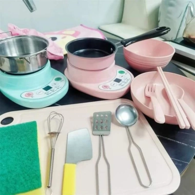 Đồ chơi nấu ăn thật trọn bộ EVADA - Bếp mini cho bé, giá ưu đãi 260k