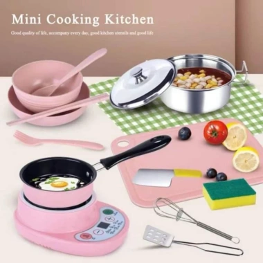 Đồ chơi nấu ăn thật trọn bộ EVADA - Bếp mini cho bé, giá ưu đãi 260k