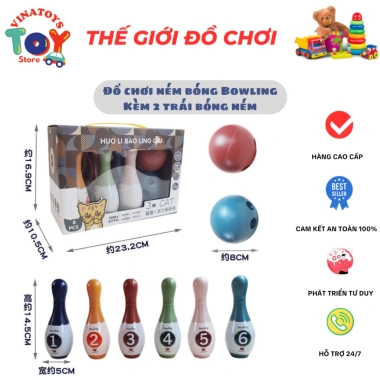 Đồ Chơi Ném Bóng Bowling Cho Bé - Bộ 2 Trái, Vận Động Sức Khỏe, Giá Ưu Đãi 55.000₫