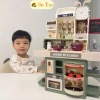 Đồ chơi nhà bếp Bee Toys cho bé, phun khói, nấu ăn thật, cao 43cm, bộ đầu bếp 8