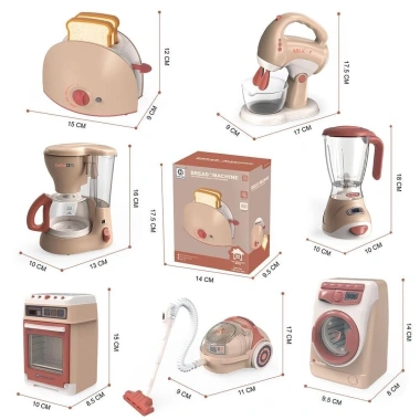 Đồ Chơi Nhà Bếp EDIWANY - Máy Làm Bánh Mì, Lò Nướng, Pha Cà Phê, Hút Bụi Trẻ Em - 141.680₫ 2