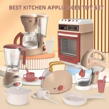 Đồ Chơi Nhà Bếp EDIWANY - Máy Làm Bánh Mì, Lò Nướng, Pha Cà Phê, Hút Bụi Trẻ Em - 141.680₫ 9