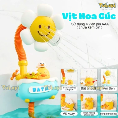 Đồ chơi nhà tắm PUKAPI Vịt phun nước, thác nước, bơi trong bồn tắm, giá ưu đãi 69.000đ 7 Đồ chơi nhà tắm PUKAPI Vịt phun nước, thác nước, bơi trong bồn tắm, giá ưu đãi 69.000đ 7