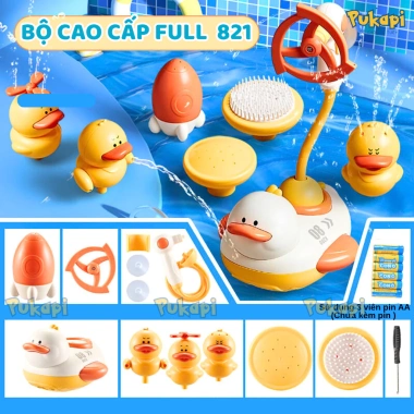 Đồ chơi nhà tắm PUKAPI Vịt phun nước, thác nước, bơi trong bồn tắm, giá ưu đãi 69.000đ