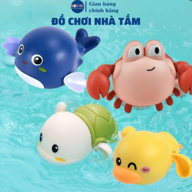 Đồ Chơi Nhà Tắm Rùa, Cá Heo, Vịt, Cua - Vận Động Khỏe Mạnh, Thả Bồn Tắm 19k