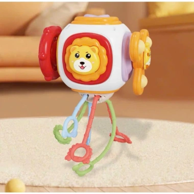 Đồ chơi quả bóng bận rộn 6 mặt cầm tay - Gặm nướu, rút dây, busy ball cho bé, chỉ 61.400₫ 2