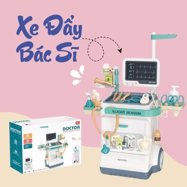 Đồ Chơi Quầy Bác Sĩ 2in1 Size Đại Full Hiệu Ứng Như Thật - Hướng Nghề, Giá Giáo Dục Cao Cấp 379.000 VND
