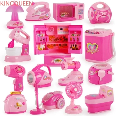 Đồ chơi thiết bị gia dụng KINGQUEEN: Máy xay sinh tố, hút bụi, giặt, pha cà phê, quét nấu ăn - Giá 75.130 VND