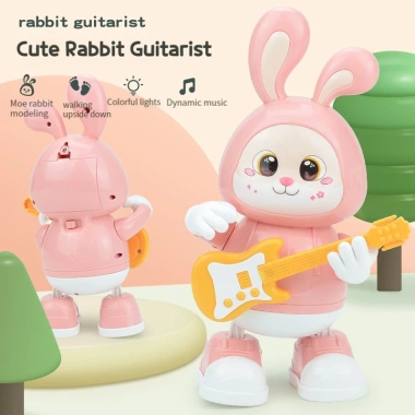 Đồ chơi thỏ nhảy múa, guitar, đèn nhạc - Quà tặng an toàn cho bé trai, bé gái 5