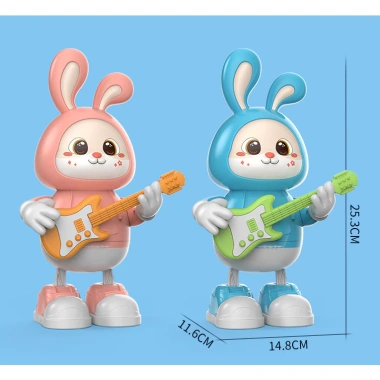 Đồ chơi thỏ nhảy múa, guitar, đèn nhạc - Quà tặng an toàn cho bé trai, bé gái 6
