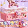 Đồ chơi trẻ em tự làm: Bộ kem keo dán thẻ Goo, hộp ba lớp màu tím, 71.000₫