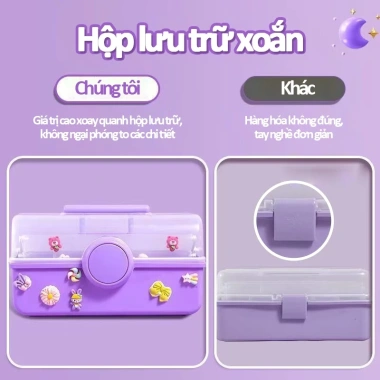 Đồ chơi trẻ em tự làm: Bộ kem keo dán thẻ Goo, hộp ba lớp màu tím, 71.000₫