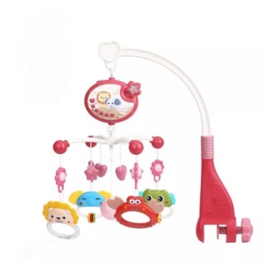 Đồ chơi treo nôi cũi xoay 360 có nhạc, lục lạc, xúc xắc - Kích thích thị giác cho bé sơ sinh