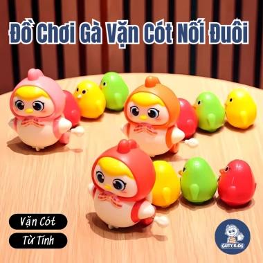 Đồ chơi vặn cót gà nối đuôi GutyKids – ABS an toàn, xoay 360°, siêu vui cho bé từ 1 tuổi – 42.000₫