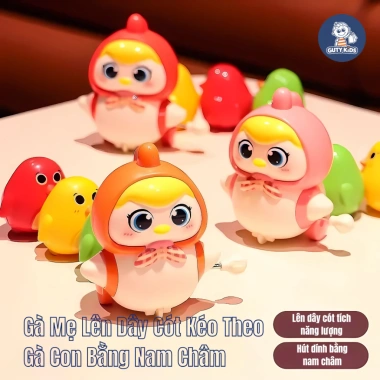 Đồ chơi vặn cót gà nối đuôi GutyKids – ABS an toàn, xoay 360°, siêu vui cho bé từ 1 tuổi – 42.000₫