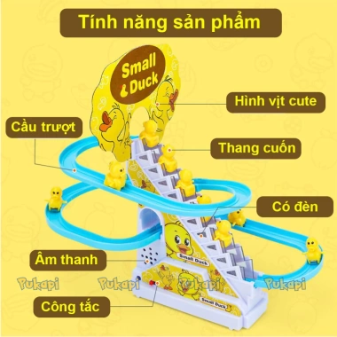 Đồ chơi vịt leo cầu thang có nhạc PUKAPI - Trượt, leo, nhạc, giảm 20% 72.000₫