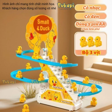 Đồ chơi vịt leo cầu thang có nhạc PUKAPI - Trượt, leo, nhạc, giảm 20% 72.000₫