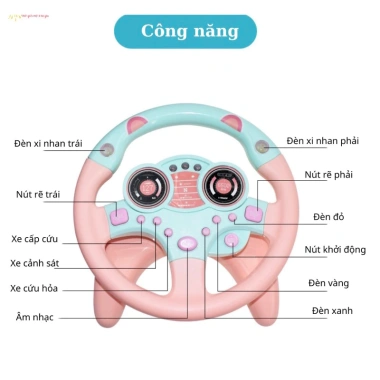 Đồ chơi vô lăng xe hơi trẻ em to, cấp cao, đèn nhạc vui nhộn - 62.000 VND