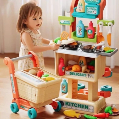 Đồ chơi xe đẩy biến hình bếp nấu ăn cho bé - chi tiết, sáng tạo, giá 155.000 khuyến mãi