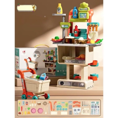 Đồ chơi xe đẩy biến hình bếp nấu ăn cho bé - chi tiết, sáng tạo, giá 155.000 khuyến mãi