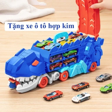 Đồ chơi xe khủng long nuốt ô tô, biến hình cầu trượt cho bé trai, giá ưu đãi 134.211₫ 2