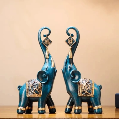 Đồ decor phòng khách Cặp Voi May Mắn - Trang trí nhà phố hiện đại, giảm giá còn 215k
