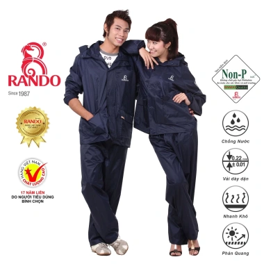 Đồ Đi Mưa Phượt RANDO Nam Nữ – Vải Dù Cao Cấp, Nhanh Khô, Bền Bỉ, Không Thấm Nước – Giá 330.000₫ (Giảm từ 425.700₫)