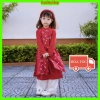 Đồ đôi mẹ và bé gái áo dài cách tân sét nhung 2 tà xinh xắn, duyên dáng kèm quần và bờm - Giảm giá hấp dẫn