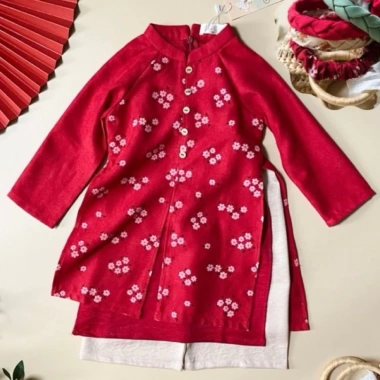 Đồ đôi mẹ và bé gái áo dài cách tân sét nhung 2 tà xinh xắn, duyên dáng kèm quần và bờm - Giảm giá hấp dẫn