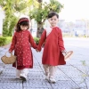 Đồ đôi mẹ và bé gái áo dài cách tân sét nhung 2 tà xinh xắn, duyên dáng kèm quần và bờm - Giảm giá hấp dẫn 4