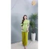Đồ lam đi chùa nữ áo voan 2 lớp tay phồng, cổ tròn, nút ngọc + quần lụa - giảm giá 199k 6