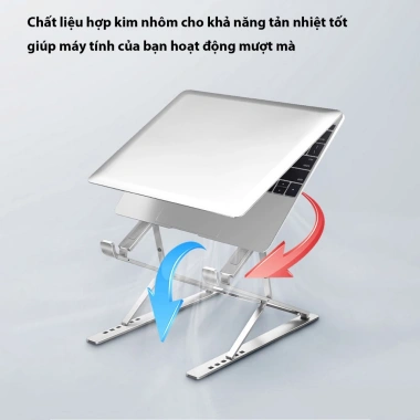 Đỡ Laptop Macbook N8 2 Tầng Nhôm Gấp Gọn, Chống Trượt và Tản Nhiệt - 89k 5
