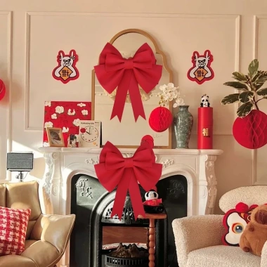 Đỏ Lớn EVA Nơ DIY - Trang Trí Cây Giáng Sinh, Tiệc Cưới, Năm Mới Đa Kích Cỡ